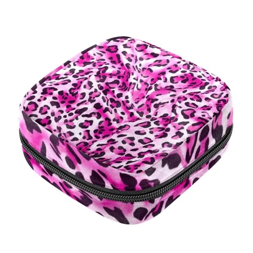 Period Kit Tasche für Damen Mädchen Frauen Damenbinden Entsorgungsbeutel Rosa Leopard Große Kapazität Reißverschluss Menstruationspolster Beutel von RODAILYCAY