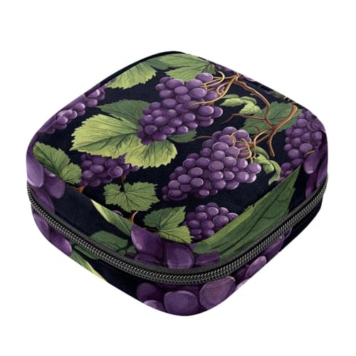 Period Kit Tasche für Mädchen Frauen Damen, Grape-1505 Damenbinden Entsorgungsbeutel, große Kapazität, Reißverschluss Menstruationspad-Tasche von RODAILYCAY