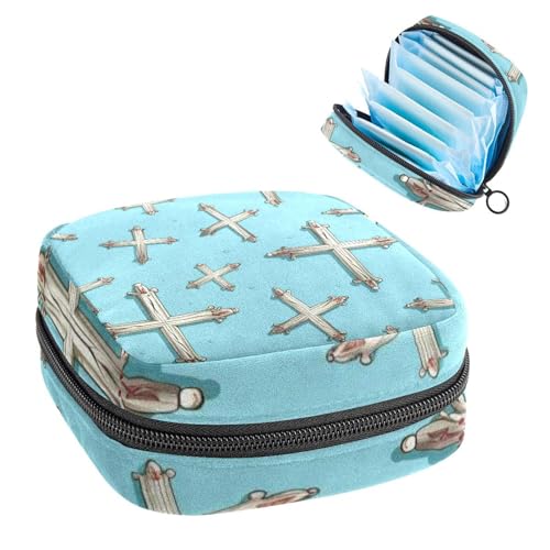 Perioden Kit Tasche für Mädchen Frauen Damen, Ostern Kreuz-284 Damenbinden Entsorgungsbeutel, großes Fassungsvermögen, Reißverschluss Menstruationspad-Tasche von RODAILYCAY