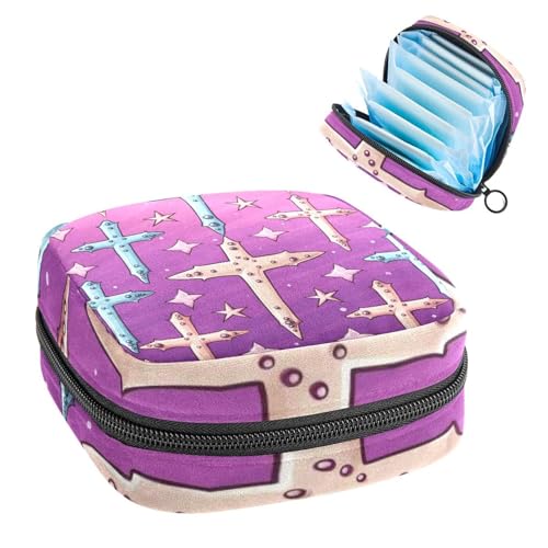 Perioden Kit Tasche für Mädchen Frauen Damen, Ostern Kreuz 504 Damenbinden Entsorgungsbeutel, große Kapazität Reißverschluss Menstruationspolster Beutel von RODAILYCAY