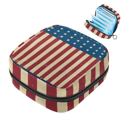 Perioden Kit Tasche für Mädchen und Damen, Grunge-Stil, Independnce Day, Damenbinden-Entsorgungsbeutel, große Kapazität, Reißverschluss, Menstruationspolster von RODAILYCAY