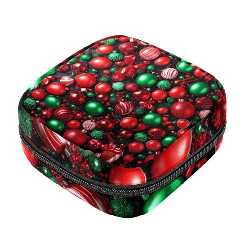 Perioden-Set-Tasche für Mädchen und Damen, Weihnachts-Süßigkeiten-Entsorgungsbeutel, große Kapazität, Reißverschluss, Menstruationspolster von RODAILYCAY
