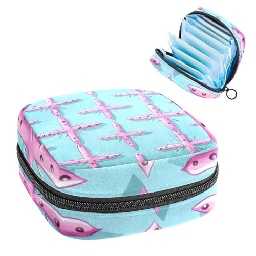 Periodenbeutel für die Schule, Damenbinden-Aufbewahrungstasche, Reißverschluss, Menstruationstassen-Beutel, Tamponbeutel für Damen, Oster-Kreuz-267 von RODAILYCAY