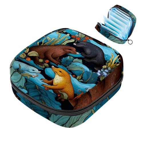 Periodenbeutel für die Schule, Damenbinden-Aufbewahrungstasche, Reißverschluss, Menstruationstassen-Beutel, Tamponbeutel für Damen, Platypus-1213 von RODAILYCAY