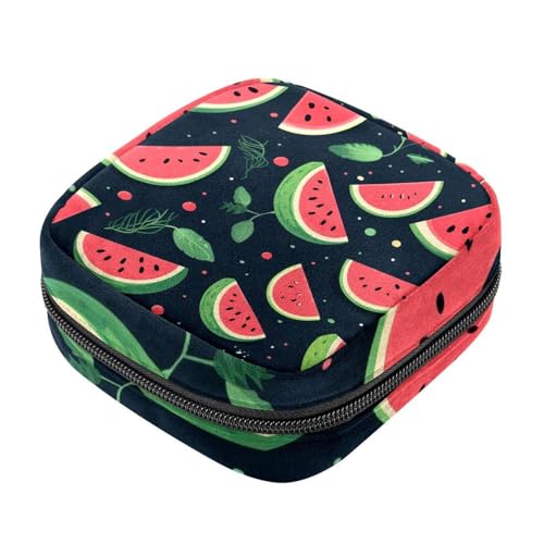 Periodenbeutel für die Schule, Damenbinden-Aufbewahrungstasche, Reißverschluss, Menstruationstassenbeutel, Tamponbeutel für Damen, Wassermelone 1818 von RODAILYCAY