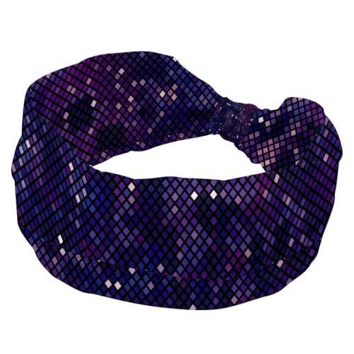 Pixelated Purple Outer Space Universe Wide Headbands for Women Elastic Head Bands Non Slip Hairband Turban Headband for Workout Yoga Sport Running von RODAILYCAY
