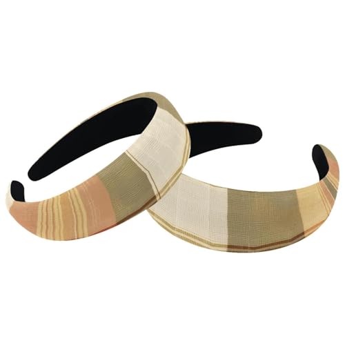RODAILYCAY 2 Packungen Damen-Stirnbänder, kariertes Muster, breite Haarbänder, Vintage-Stil, dicke Haarbänder, Samt, gepolsterte Stirnbänder für Mädchen RODAILYCAY 2 Packungen Damen-Stirnbänder, kariertes Muster, breite Haarbänder, Vintage-Stil, dicke Haarbänder, Samt, gepolsterte Stirnbänder für Mädchen von RODAILYCAY
