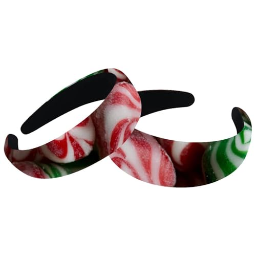 RODAILYCAY 2 Packungen Weihnachts-Haarbänder, Samt, dick, gepolstert, rutschfest, breite Haarbänder für Frauen und Mädchen von RODAILYCAY