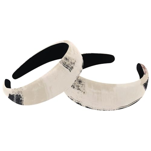 RODAILYCAY 2 Packungen gepolsterte dicke Stirnbänder, Vintage-Stil, dicke Haarbänder, kariertes Muster, Samt, breite Oberseite, Turban für Mädchen, Damen, Herren RODAILYCAY 2 Packungen gepolsterte dicke Stirnbänder, Vintage-Stil, dicke Haarbänder, kariertes Muster, Samt, breite Oberseite, Turban für Mädchen, Damen, Herren von RODAILYCAY