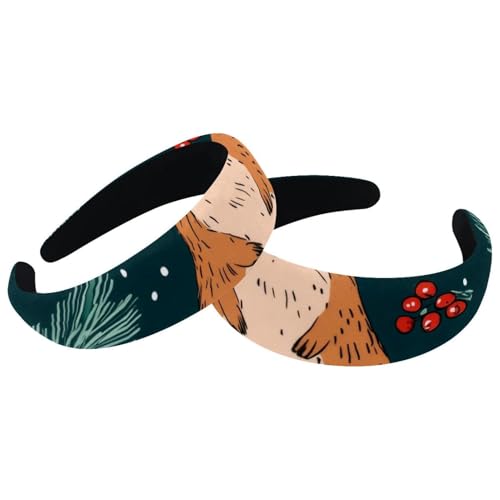 RODAILYCAY 2 Stück Niedliche Cartoon Capybaras Vintage Dicke Haarbänder Gepolsterte Dicke Stirnbänder Samt Breite Top Turban für Mädchen Frauen Männer von RODAILYCAY