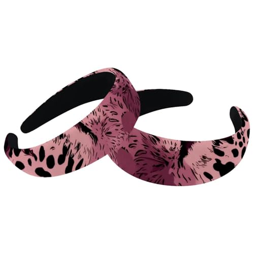RODAILYCAY 2 Stück Stirnbänder für Damen mit pinkem Leopardenmuster, rutschfest, Make-up-Stirnbänder, breite Oberseite, Turban-Haarband, für die Dusche RODAILYCAY 2 Stück Stirnbänder für Damen mit pinkem Leopardenmuster, rutschfest, Make-up-Stirnbänder, breite Oberseite, Turban-Haarband, für die Dusche von RODAILYCAY