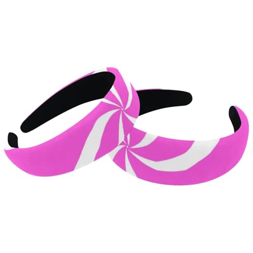 RODAILYCAY 2 Stück Weihnachten Candy Lila Gepolsterte Stirnbänder Mode Dicke Breite Haarband Reifen Stirnbänder für Frauen Mädchen Samt Haarreifen Haarschmuck von RODAILYCAY