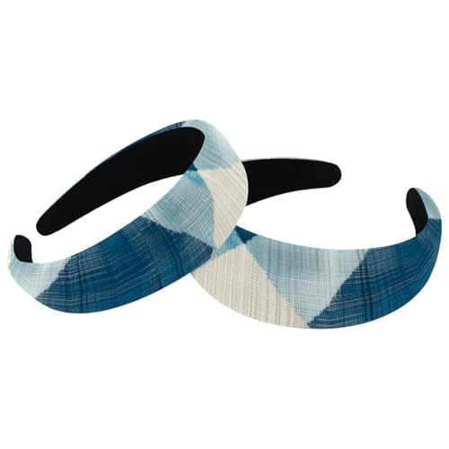 RODAILYCAY 2 Stück gepolsterte Stirnbänder, kariert, modisch, dick, breit, Haarbänder für Frauen und Mädchen, Samt-Haarreifen, Haarschmuck RODAILYCAY 2 Stück gepolsterte Stirnbänder, kariert, modisch, dick, breit, Haarbänder für Frauen und Mädchen, Samt-Haarreifen, Haarschmuck von RODAILYCAY