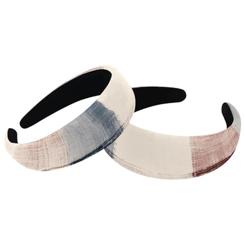 RODAILYCAY 2 Stück karierte Damen-Stirnbänder, breite Haarbänder, Vintage-Stil, dicke Haarbänder, Samt, gepolsterte Stirnbänder für Mädchen RODAILYCAY 2 Stück karierte Damen-Stirnbänder, breite Haarbänder, Vintage-Stil, dicke Haarbänder, Samt, gepolsterte Stirnbänder für Mädchen von RODAILYCAY
