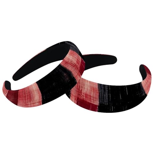 RODAILYCAY 2 Stück karierte Muster Stirnbänder für Damen und Mädchen, rutschfestes Make-up-Stirnband, breite Oberseite, Turban-Haarbänder für die Dusche RODAILYCAY 2 Stück karierte Muster Stirnbänder für Damen und Mädchen, rutschfestes Make-up-Stirnband, breite Oberseite, Turban-Haarbänder für die Dusche von RODAILYCAY