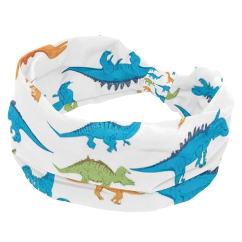 RODAILYCAY Breite Stirnbänder, Dinosaurier-Haarbänder für Frauen, dehnbares Stirnband, elastisches Kopfwickel-Haarzubehör, gedrehtes Kreuz-Haarband von RODAILYCAY