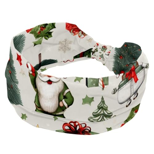 RODAILYCAY Breite Stirnbänder, Frohe Weihnachten Haarbänder für Frauen, dehnbares Stirnband, elastisches Kopfwickel-Haarzubehör, gedrehtes Kreuz-Haarband von RODAILYCAY