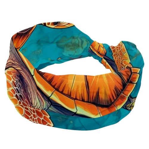 RODAILYCAY Breite Stirnbänder für Frauen, Meeresschildkröte, rutschfestes Turban-Stirnband, bequeme geknotete Haarbänder, Stretch-Kopfwickel, modisches Haar-Accessoire RODAILYCAY Breite Stirnbänder für Frauen, Meeresschildkröte, rutschfestes Turban-Stirnband, bequeme geknotete Haarbänder, Stretch-Kopfwickel, modisches Haar-Accessoire von RODAILYCAY