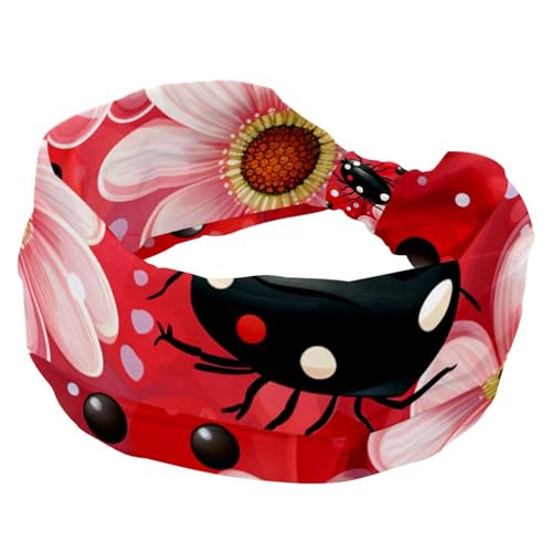 RODAILYCAY Breite Stirnbänder für Frauen, bequeme geknotete Haarbänder, Marienkäfer, rutschfestes Turban-Stirnband, Stretch-Kopfwickel, modisches Haar-Accessoire RODAILYCAY Breite Stirnbänder für Frauen, bequeme geknotete Haarbänder, Marienkäfer, rutschfestes Turban-Stirnband, Stretch-Kopfwickel, modisches Haar-Accessoire von RODAILYCAY
