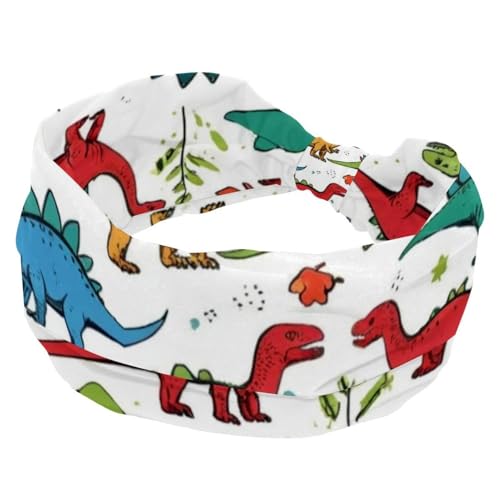 RODAILYCAY Breites Damen-Stirnband, schweißabsorbierend, Sport-Haarband, elastisch, weich, Dinosaurier-Yoga-Stirnband, modisches Haar-Accessoire von RODAILYCAY