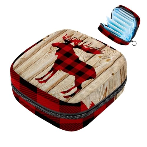 RODAILYCAY Damenbinden-Aufbewahrungsbeutel für Damen, große Kapazität, Menstruationspad-Tasche, rotes kariertes Regenwild, Menstruationstaschen, Tampon-Sammelhalter, Geldbörse RODAILYCAY Damenbinden-Aufbewahrungsbeutel für Damen, große Kapazität, Menstruationspad-Tasche, rotes kariertes Regenwild, Menstruationstaschen, Tampon-Sammelhalter, Geldbörse von RODAILYCAY