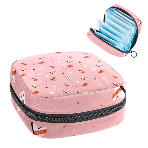 RODAILYCAY Damenbinden Aufbewahrungsbeutel für Frauen, große Kapazität, Menstruationspad-Tasche, Schweine-Tiere, Menstruationstaschen, Tampon-Sammelhalter, Geldbörse, Mehrfarbig 9, 4.7x6.6x6.6 von RODAILYCAY