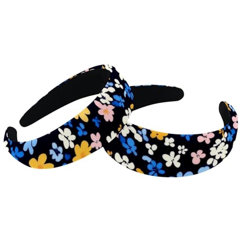RODAILYCAY Ditsy gepolsterte Stirnbänder, nahtloses Blumenmuster, modisch, dick, breit, Haarbänder für Frauen und Mädchen, Samt-Haarreifen, Haar-Accessoires, 2 Packungen RODAILYCAY Ditsy gepolsterte Stirnbänder, nahtloses Blumenmuster, modisch, dick, breit, Haarbänder für Frauen und Mädchen, Samt-Haarreifen, Haar-Accessoires, 2 Packungen von RODAILYCAY