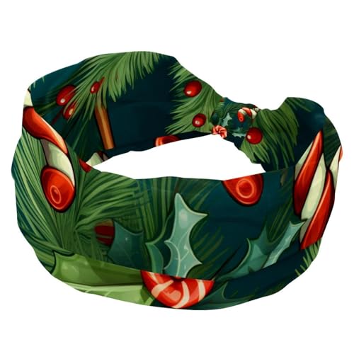 RODAILYCAY Frohe Weihnachten Breite Stirnbänder Haarbänder für Frauen Dehnbares Stirnband Elastische Kopfwickel Haarschmuck Verdrehtes Kreuz Haarband von RODAILYCAY