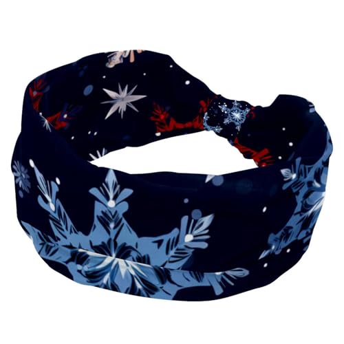 RODAILYCAY Frohe Weihnachten Schneeflocke Stirnbänder für Frauen Mädchen Mode Stirnband Criss Twisted Haarband Breiter Kopf Wrap Haarschmuck von RODAILYCAY