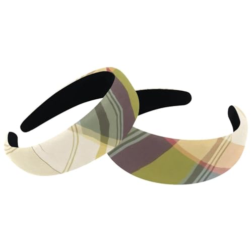 RODAILYCAY Gepolsterte dicke Stirnbänder, kariert, Vintage, dicke Haarbänder, Samt, breiter Turban für Mädchen, Damen, Herren, 2 Stück RODAILYCAY Gepolsterte dicke Stirnbänder, kariert, Vintage, dicke Haarbänder, Samt, breiter Turban für Mädchen, Damen, Herren, 2 Stück von RODAILYCAY