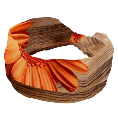 RODAILYCAY Haarbänder für Damen, dehnbar, breite Stirnbänder, modische Turban-Stirnbänder, Gerbera auf Holzhintergrund, Yoga, Workout, Schweißband, Kopfwickel, Haar-Zubehör RODAILYCAY Haarbänder für Damen, dehnbar, breite Stirnbänder, modische Turban-Stirnbänder, Gerbera auf Holzhintergrund, Yoga, Workout, Schweißband, Kopfwickel, Haar-Zubehör von RODAILYCAY