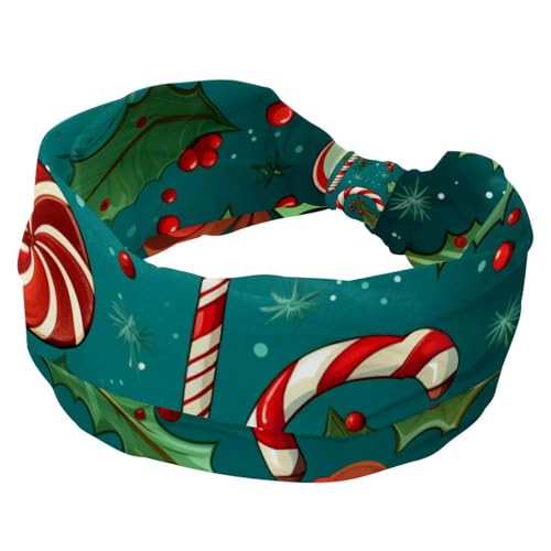 RODAILYCAY Haarbänder für Frauen, Frohe Weihnachten, breite Stirnbänder, dehnbares Stirnband, elastisches Kopfwickel-Haarzubehör, gedrehtes Kreuz-Haarband von RODAILYCAY