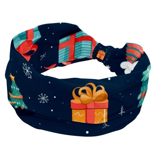 RODAILYCAY Haarbänder für Frauen, breite Stirnbänder, dehnbares Stirnband, Frohe Weihnachten, elastisches Kopfwickel-Haarzubehör, gedrehtes Kreuz-Haarband von RODAILYCAY