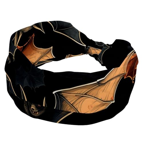 RODAILYCAY Halloween Fledermaus Frauen Stirnbänder Rutschfestes Haarband Breites Haar Wrap Twist Knoten Haarband Weich Dehnbar Turban Stirnbänder für Mädchen RODAILYCAY Halloween Fledermaus Frauen Stirnbänder Rutschfestes Haarband Breites Haar Wrap Twist Knoten Haarband Weich Dehnbar Turban Stirnbänder für Mädchen von RODAILYCAY