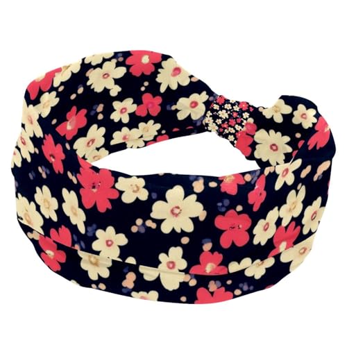 RODAILYCAY Little Flower Pattern Soft Wide Headband Women Headbands Non Slip Hairbands Elastic Hair Band Twisted Knot Turban Headwrap von RODAILYCAY