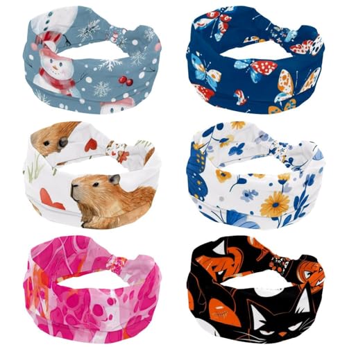 RODAILYCAY Nahtlose Schmetterlings-Stirnbänder für Frauen und Mädchen, 6 Stück, modisches Stirnband, Criss Twisted Haarband, breiter Kopfwickel, Haar-Accessoires RODAILYCAY Nahtlose Schmetterlings-Stirnbänder für Frauen und Mädchen, 6 Stück, modisches Stirnband, Criss Twisted Haarband, breiter Kopfwickel, Haar-Accessoires von RODAILYCAY