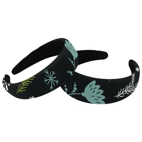 RODAILYCAY Schöne Blätter Blume Stirnbänder für Frauen Damen Anti-Rutsch Make-up Stirnband Breite Top Turban Haarbänder Reifen für Dusche, 2 Packungen RODAILYCAY Schöne Blätter Blume Stirnbänder für Frauen Damen Anti-Rutsch Make-up Stirnband Breite Top Turban Haarbänder Reifen für Dusche, 2 Packungen von RODAILYCAY