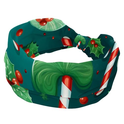RODAILYCAY Stirnbänder für Damen, dehnbar, Haar-Accessoires, Frohe Weihnachten, breites weiches Haarband für Yoga, Workout, Sport, Laufen, Reisen von RODAILYCAY