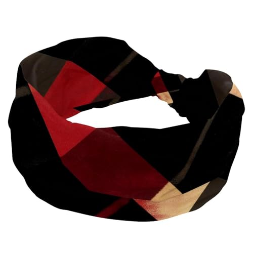RODAILYCAY Stirnbänder für Damen, dehnbar, breite Haarbänder, modische Turban-Stirnbänder, kariert, rutschfest, Workout, Sport, Kopfwickel von RODAILYCAY