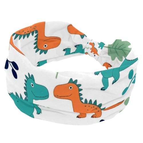 RODAILYCAY Stirnbänder für Frauen, gedrehte Kreuz-Stirnbänder, elastische Haarbänder, Dinosaurier, weich, rutschfest, für Workout, Yoga, modisches Haar-Zubehör von RODAILYCAY