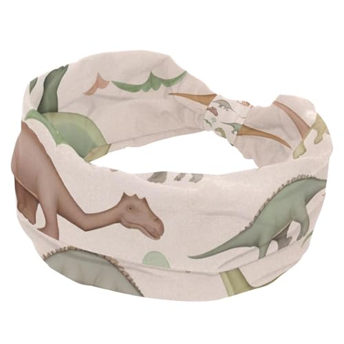 RODAILYCAY Stirnbänder für Frauen und Mädchen, modisches Stirnband, Dinosaurier-Criss-Twisted Haarband, breiter Kopfwickel, Haarschmuck von RODAILYCAY