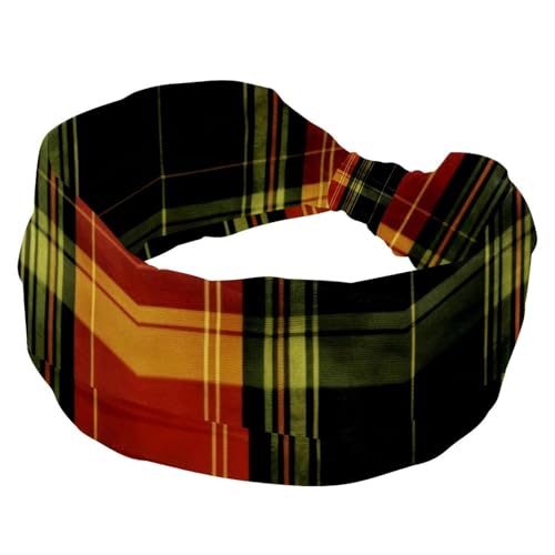 RODAILYCAY Stirnbänder für Frauen und Mädchen, rutschfestes breites Stirnband, elastisches Haarband, kariertes Muster, gedrehter Kopfwickel, Haarschmuck von RODAILYCAY