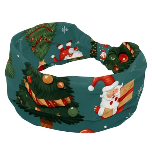 RODAILYCAY Stirnband für Damen, weiches Stretch-Stirnband, rutschfest, Sport-Haarband, Haar-Accessoires, Frohe Weihnachten, geknotetes Haarband von RODAILYCAY
