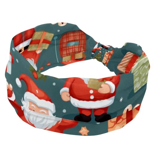 RODAILYCAY Stirnband für Mädchen und Frauen, Frohe Weihnachten, Kreuz, gedreht, breites Haarband, weiches Turban-Stirnband, elastisch, Yoga, Workout, Kopfbedeckung von RODAILYCAY