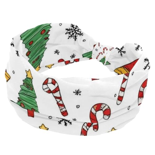 RODAILYCAY Stretch-Sport-Stirnband für Damen, Weihnachtsbaumstangen, weiches Stirnband, rutschfestes Haarband, Haar-Accessoires, geknotetes Haarband von RODAILYCAY