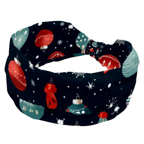 RODAILYCAY Weiche Turban-Stirnbänder, Stirnbänder für Damen, Workout, Frohe Weihnachten, modische breite Haarbänder, rutschfeste, dehnbare Kopfwickel von RODAILYCAY