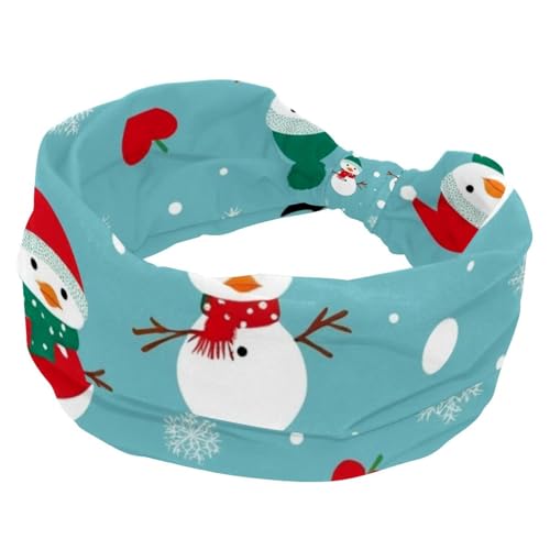 RODAILYCAY Weihnachts-Schneemann-Mode-Stirnband, Stirnbänder für Frauen und Mädchen, Criss Twisted Haarband, breiter Kopfwickel, Haarschmuck von RODAILYCAY