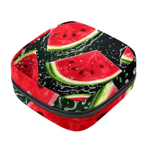 Reißverschluss Damenbinde Tasche, weiche Menstruationspad-Tasche, Wassermelon-1793 Aufbewahrungstasche für Damenbinden, Tamponhalter-Pad, Geldbörse von RODAILYCAY