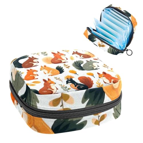 Reißverschluss Damenbinden Tasche Soft Menstruationspad Pouch Eichhörnchen-1089 Aufbewahrungstasche für Damenbinden Tamponhalter Pad Geldbörse von RODAILYCAY