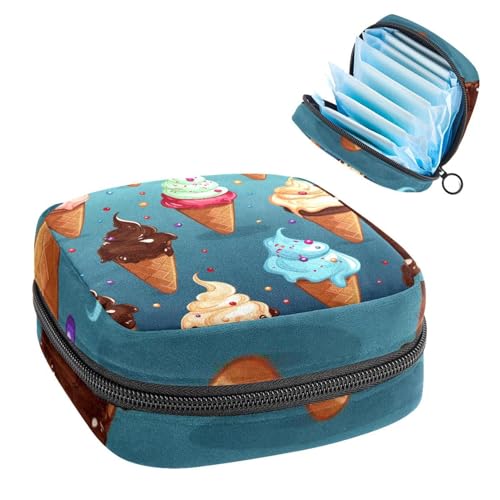 Reißverschluss Damenbinden Tasche Soft Menstruationspad Pouch Ice Cream-682 Aufbewahrungstasche für Damenbinden Tamponhalter Pad Geldbörse von RODAILYCAY